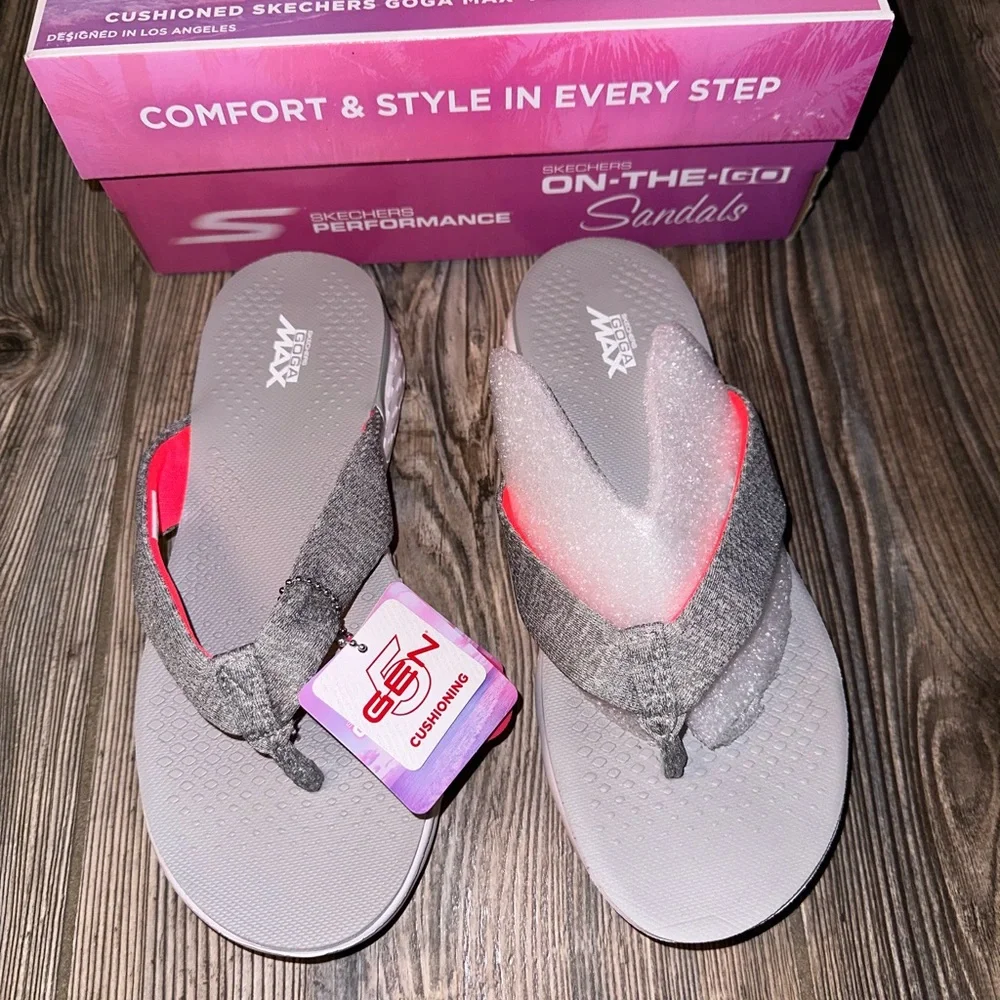 Skechers Women's Sandals in Gray and Pink - Picture 3 of 4